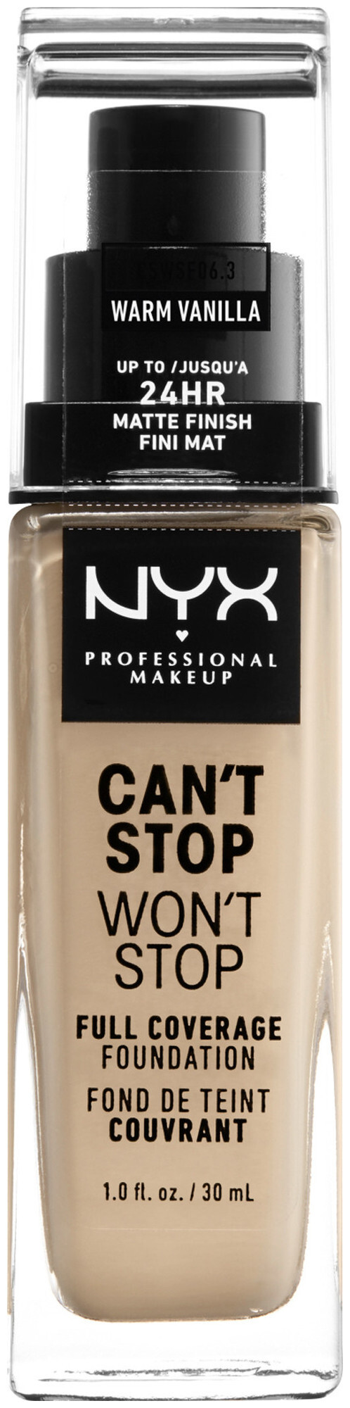 Image of NYX Professional Makeup Can't Stop Won't Stop Foundation, Warm Vanilla