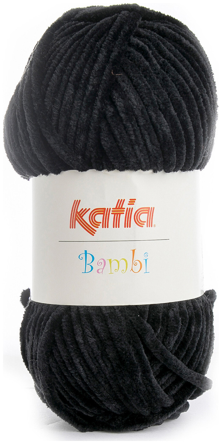 Image of Katia Bambi 316 Chenillegarn schwarz 100g