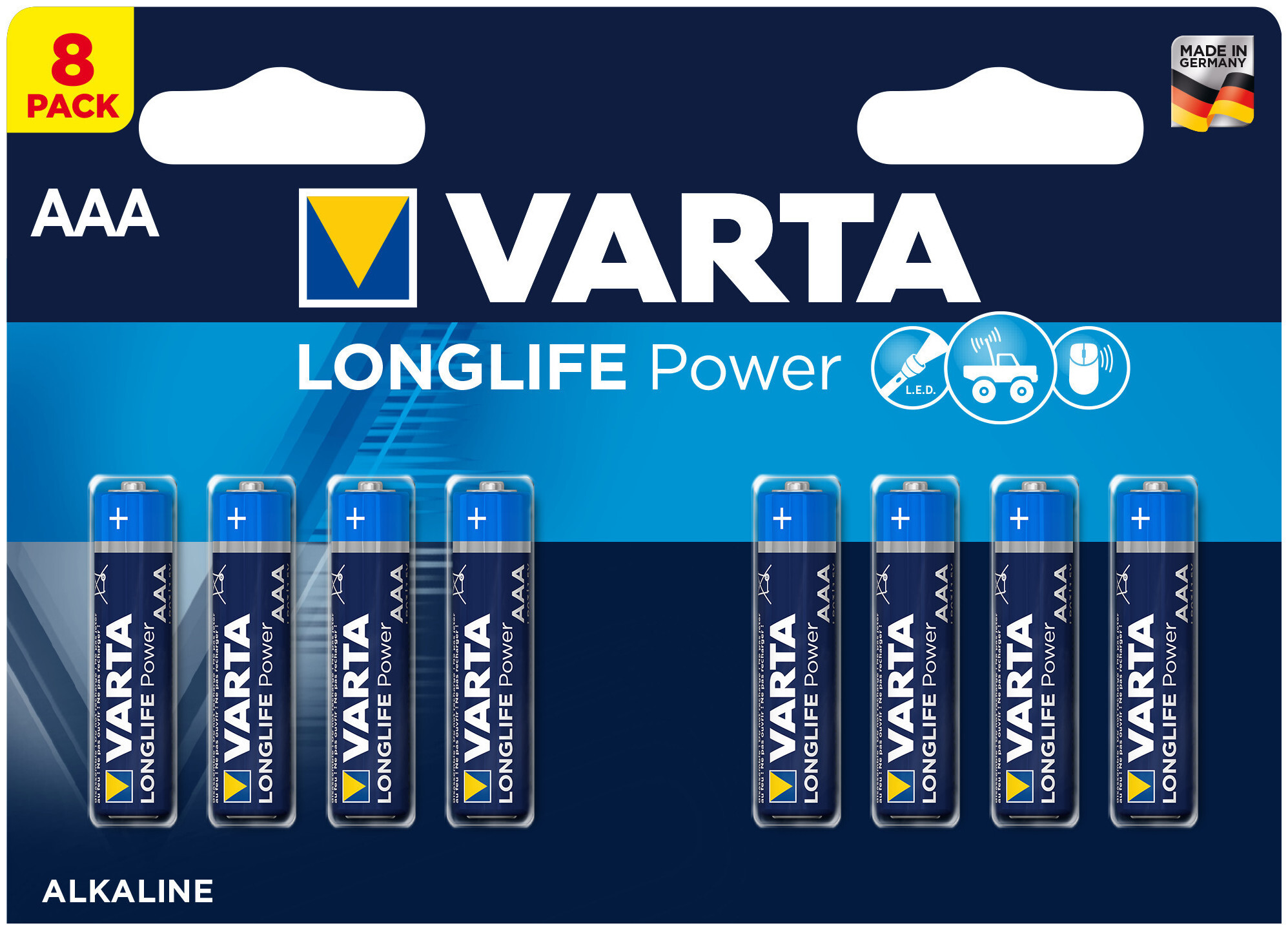Image of Varta Longlife Power Batterien Aaa/Lr03 8 Stück