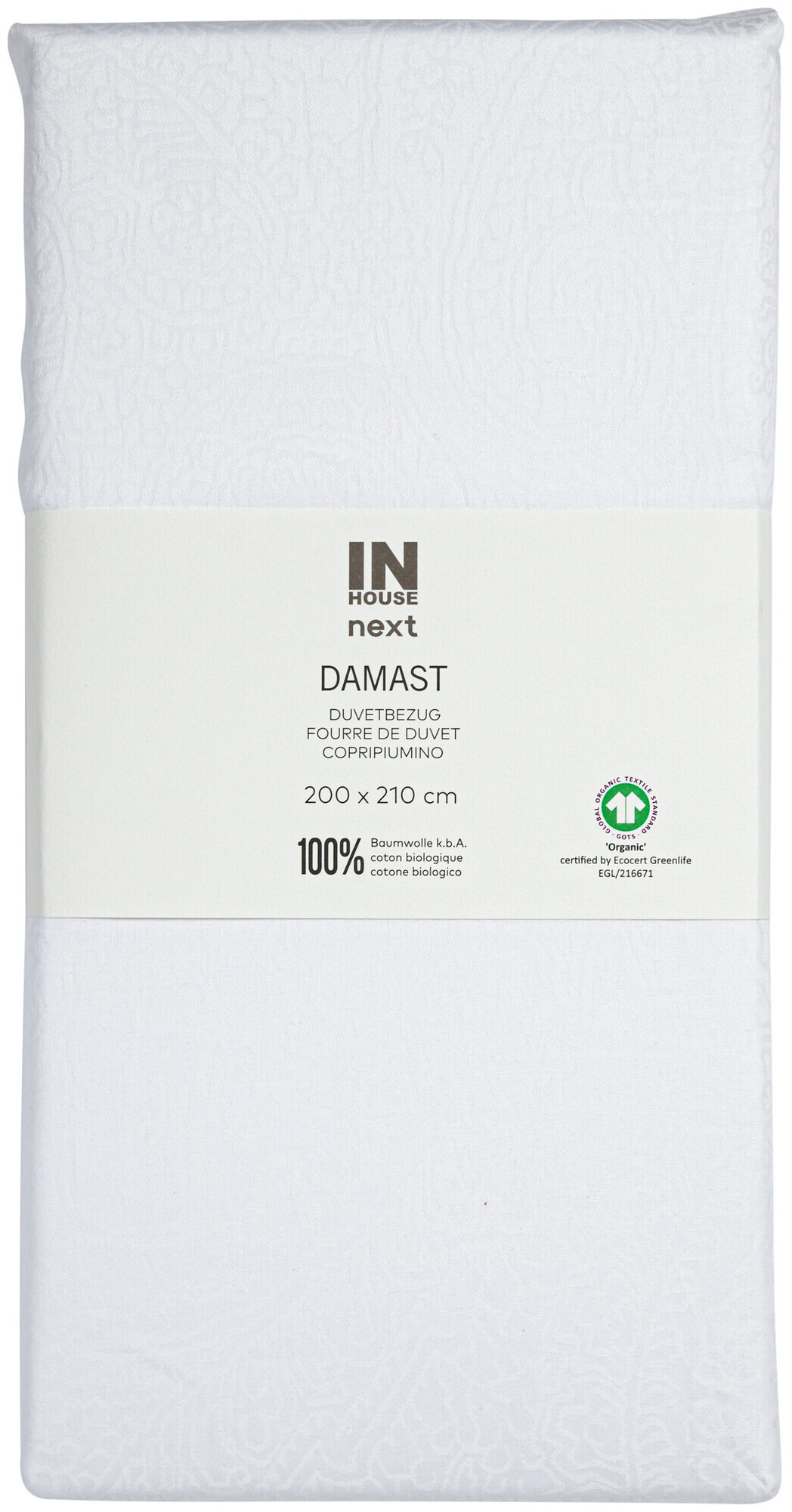 Image of Inhouse Duvet Gots Satin 200x210 Paisley weiss