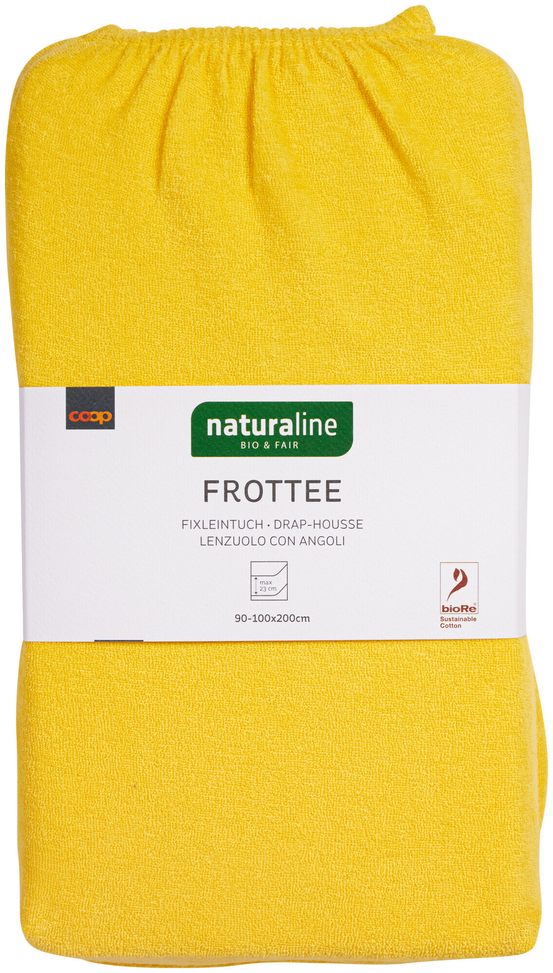 Image of Naturaline Textil Bio Fixl. Frotte 90x200 gelb