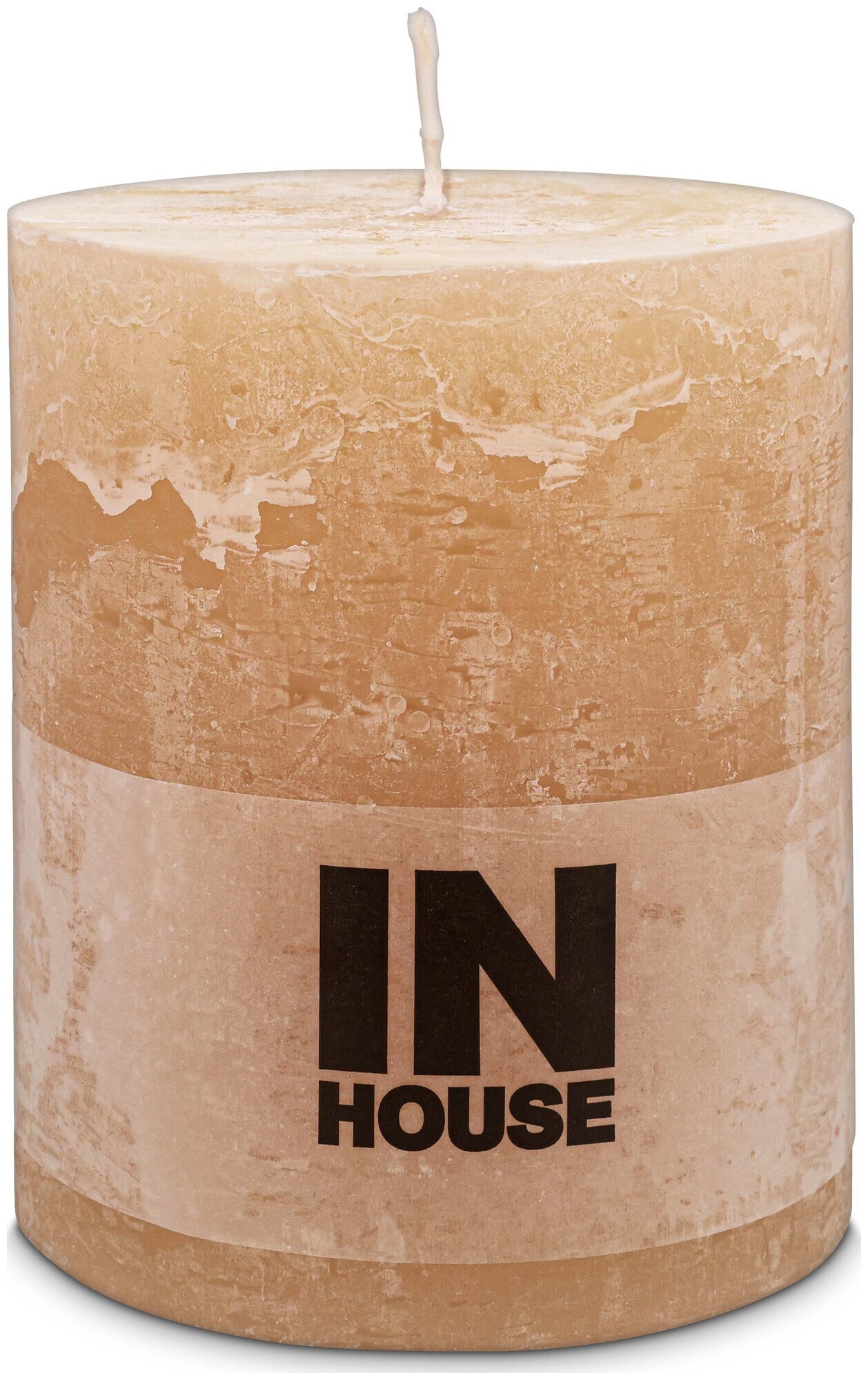 Image of Inhouse Zylinderkerze Rustic 100x120 Hellbraun