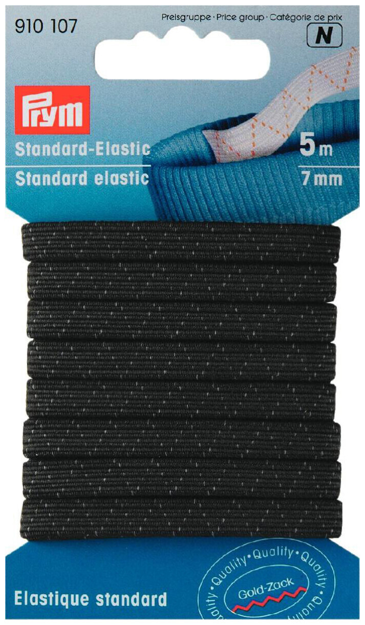 Image of Prym Standard-Elastic schwarz 7 mm 5 m
