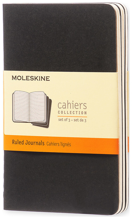 Moleskine Cahier A6 704895 ligné, noir 3 pcs.