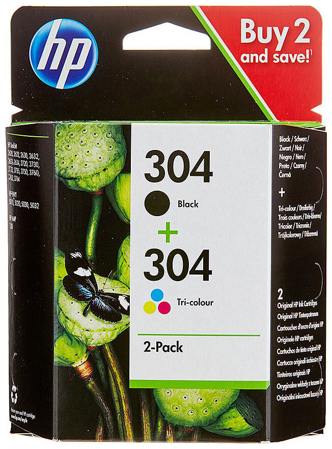 Image of HP Tintenpatrone 304 color DeskJet Combopack 3Jb05Ae