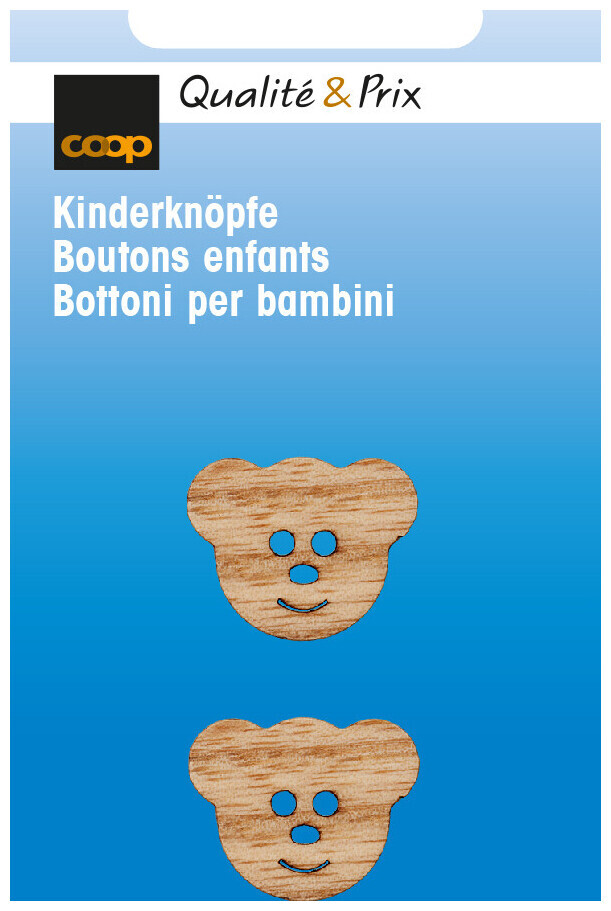 Image of Kinderknopf Teddy mittelbraun 18 mm 2 Stk.