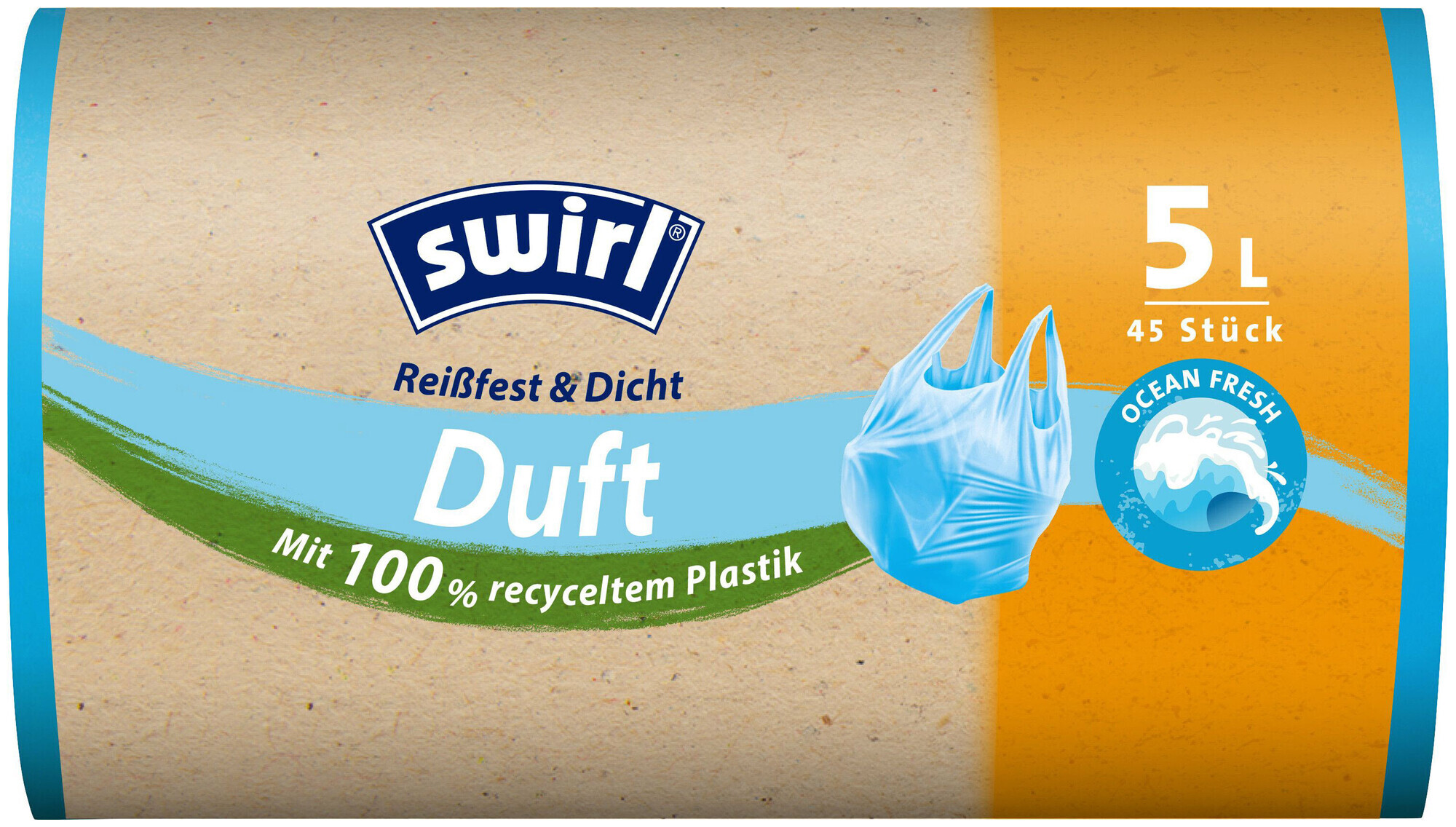 Image of Swirl Duft-Müllbeutel mit Tragegriff Ocean 5 L