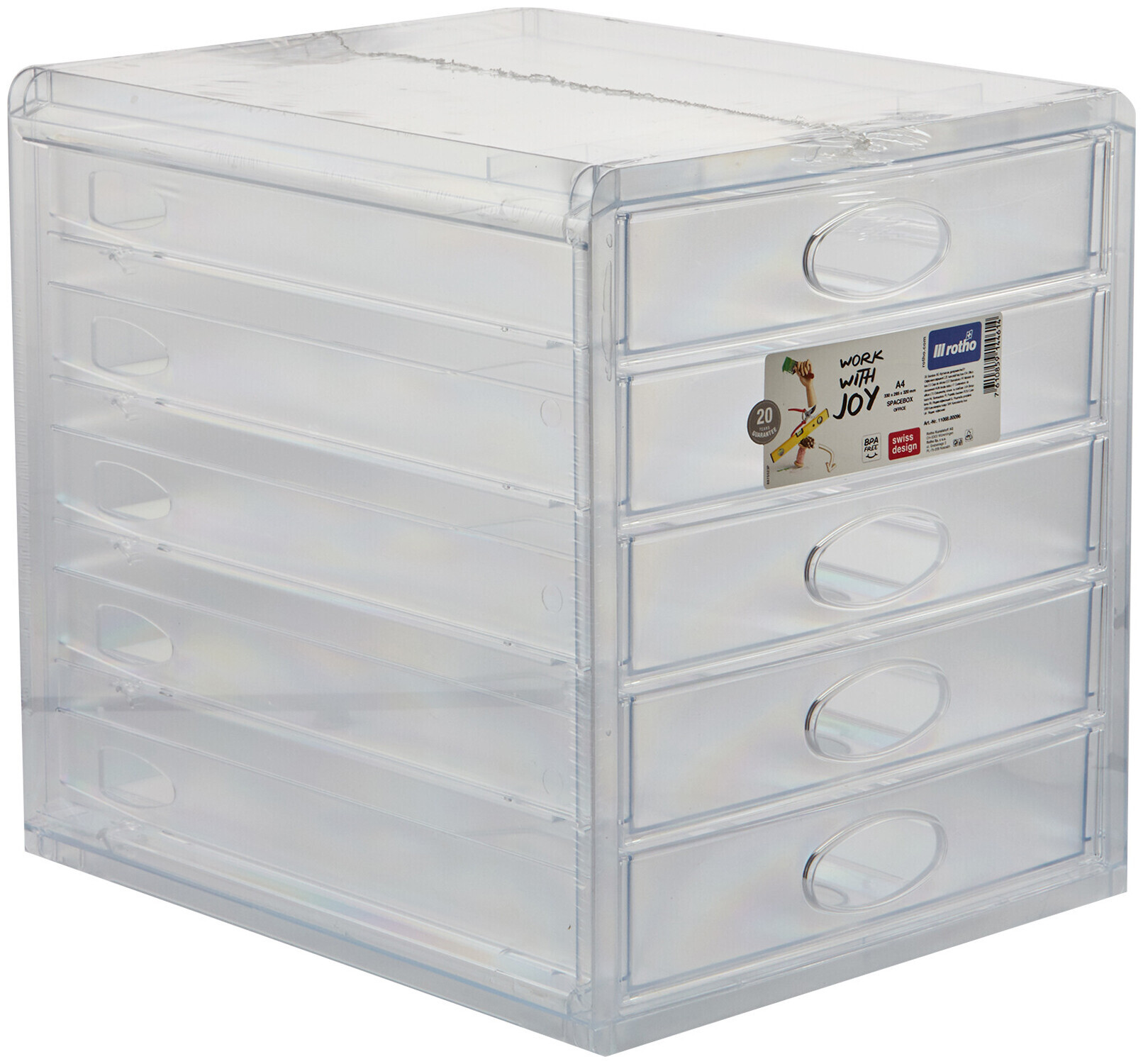 Image of Rotho Bürobox 5 Schübe transparent