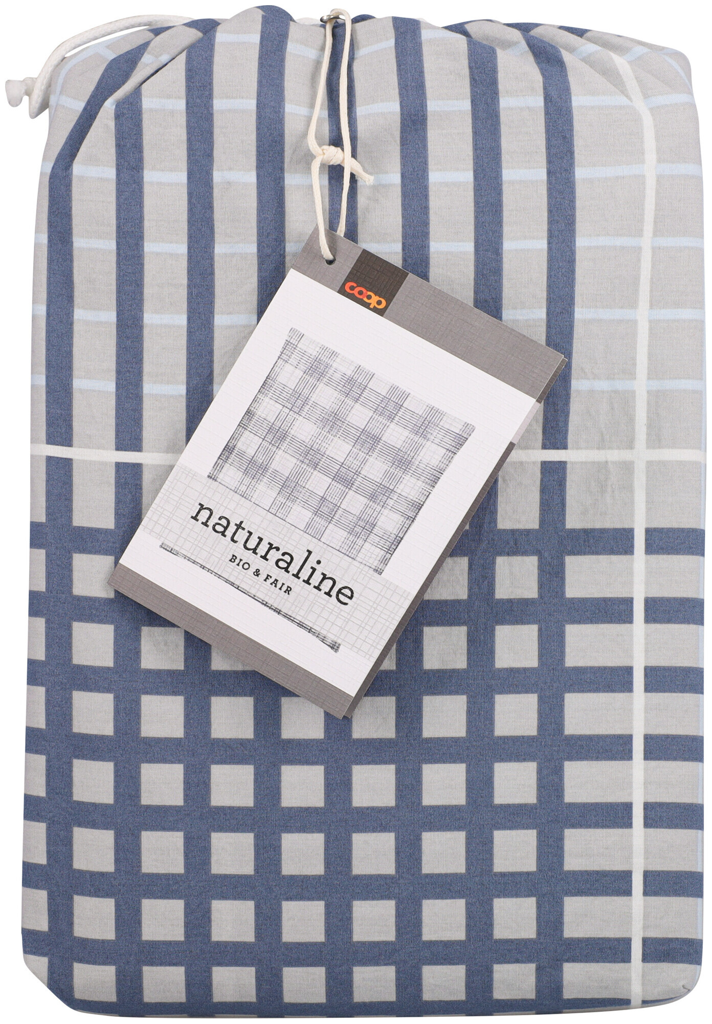 Image of Naturaline Textil Naturaline Duvetbezug Zoom Check grau 160x210 cm