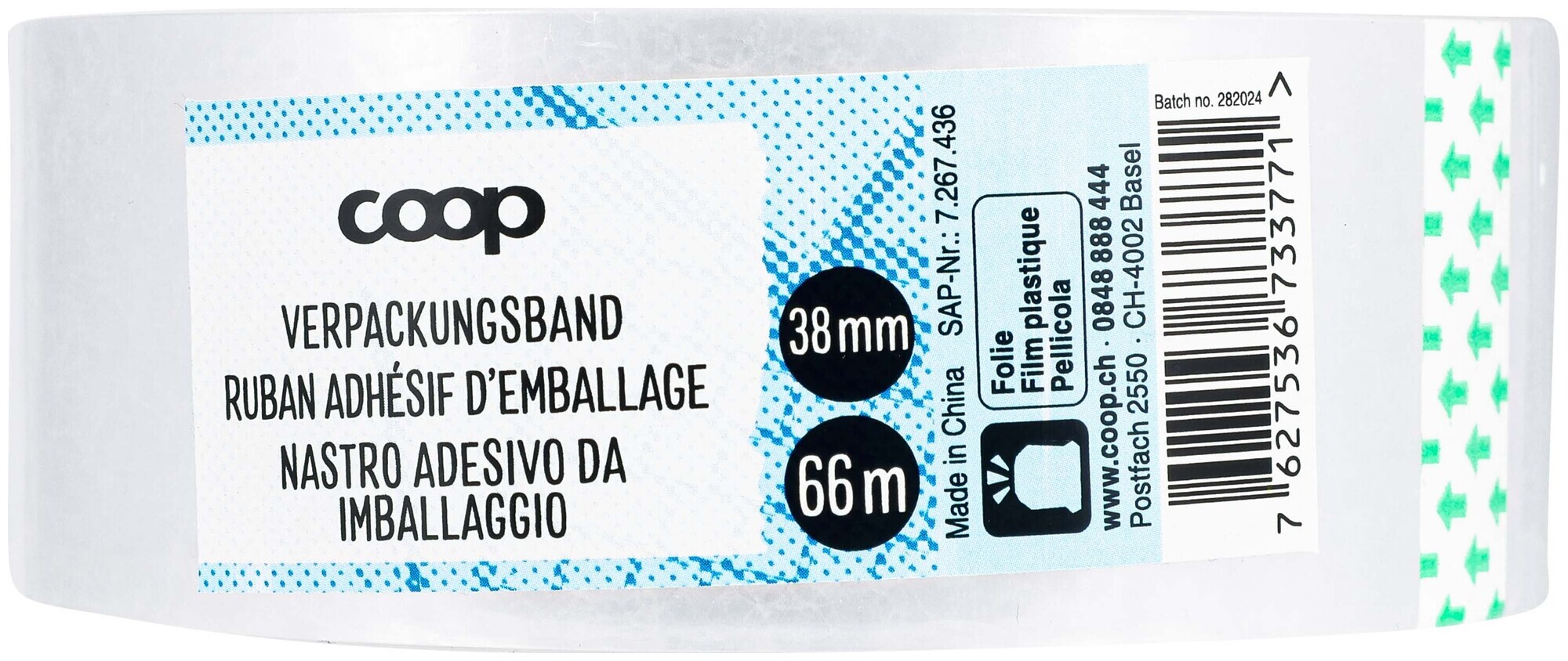 Coop Verpackungsband transparent 38mm x 66m