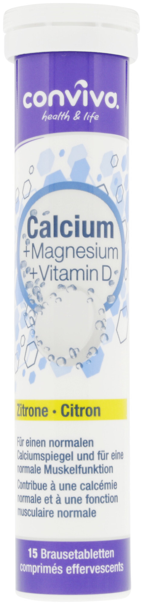 Image of conviva Calcium Magnesium & Vitamin D Zitrone 15 Stück