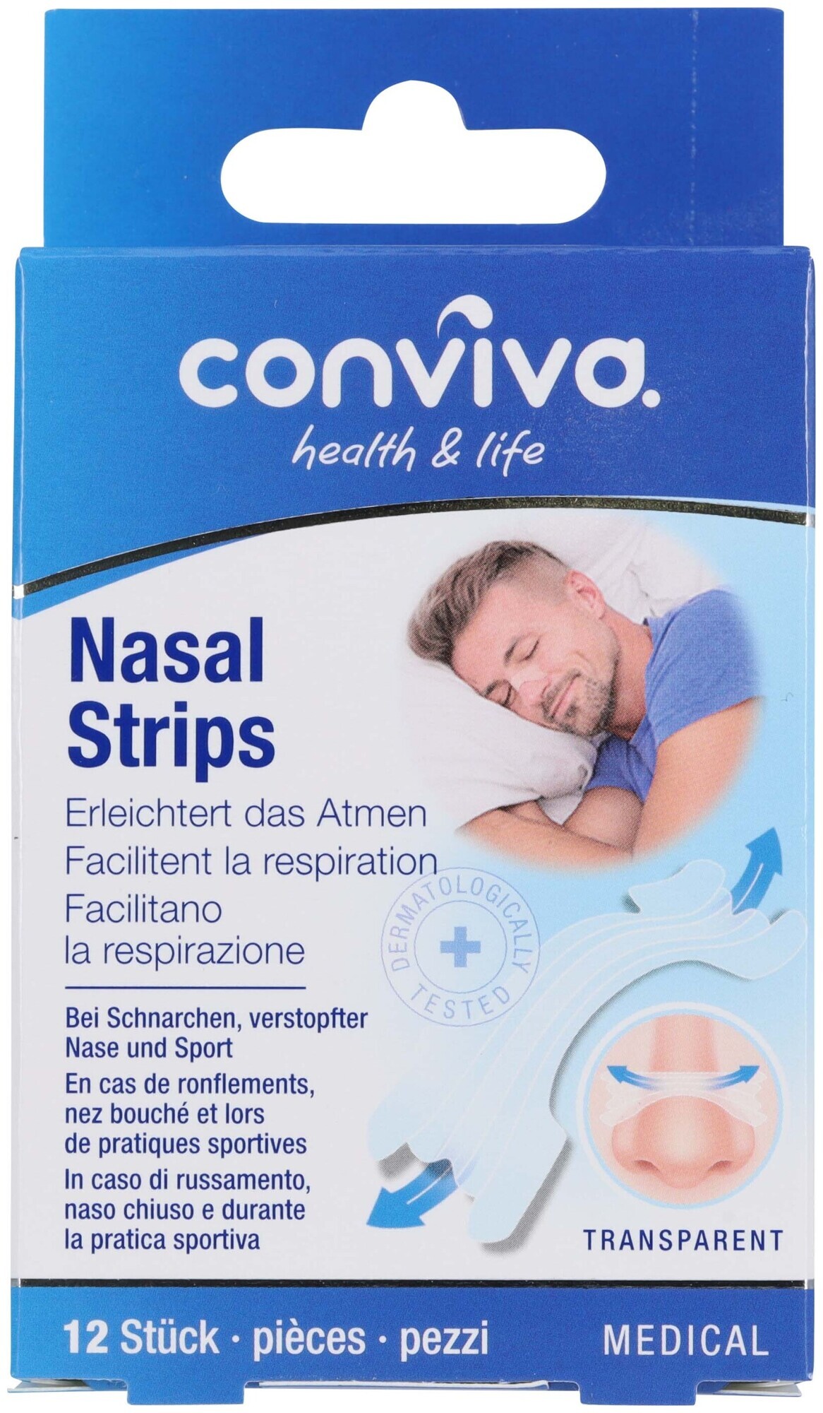 Image of conviva Nasal Strips transparent 12 Stück