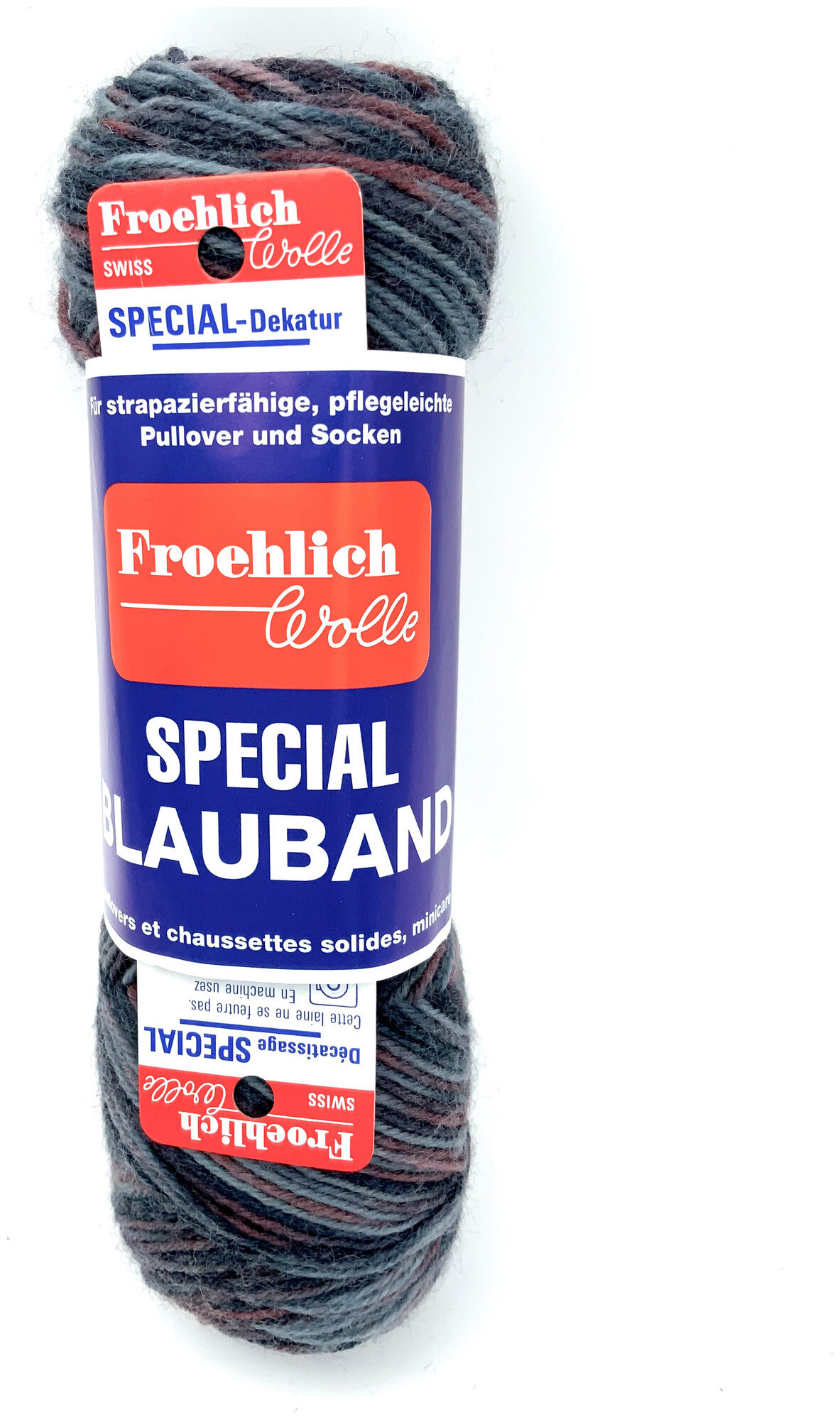 Image of Froehlich Blauband Classico 7447 Sockenwolle grau-bordeaux meliert 50g