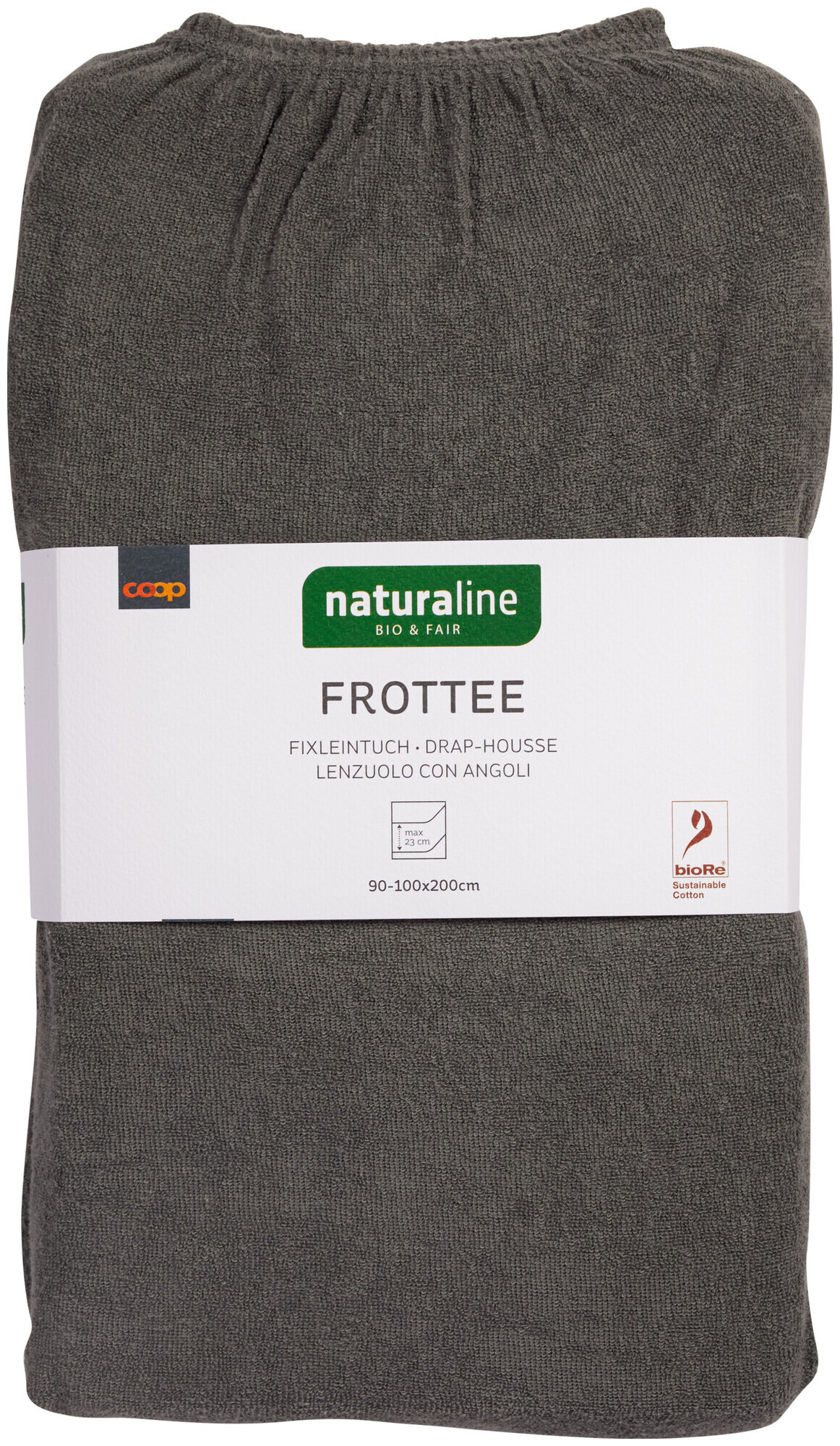 Image of Naturaline Textil Bio Fixl. Frotte 90x200 anthrazit