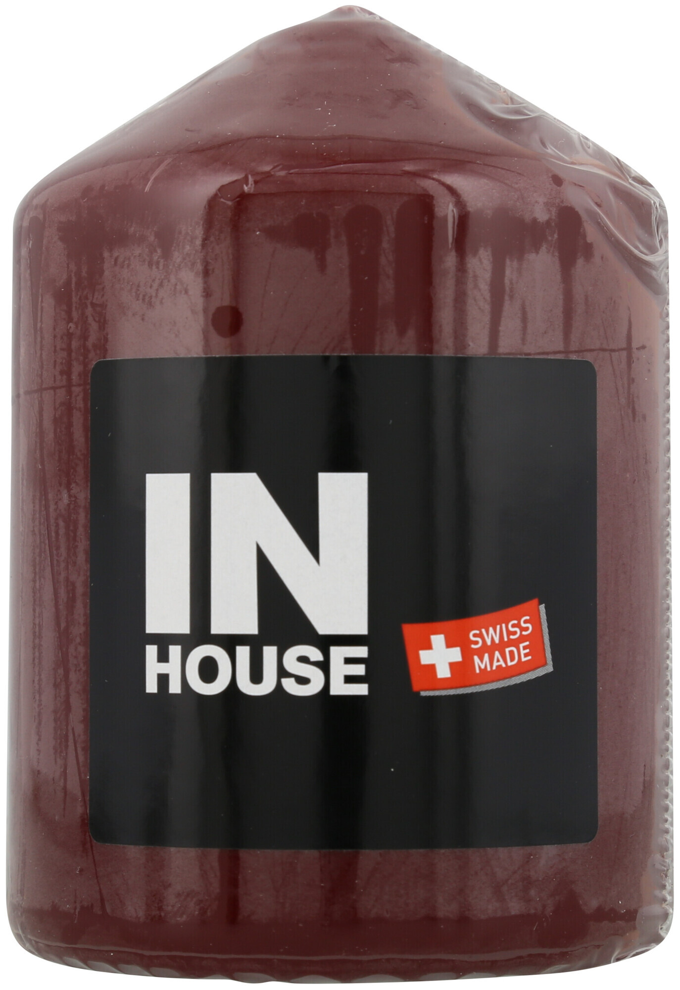 Image of Inhouse Zylinderkerze 80x115mm bordeaux