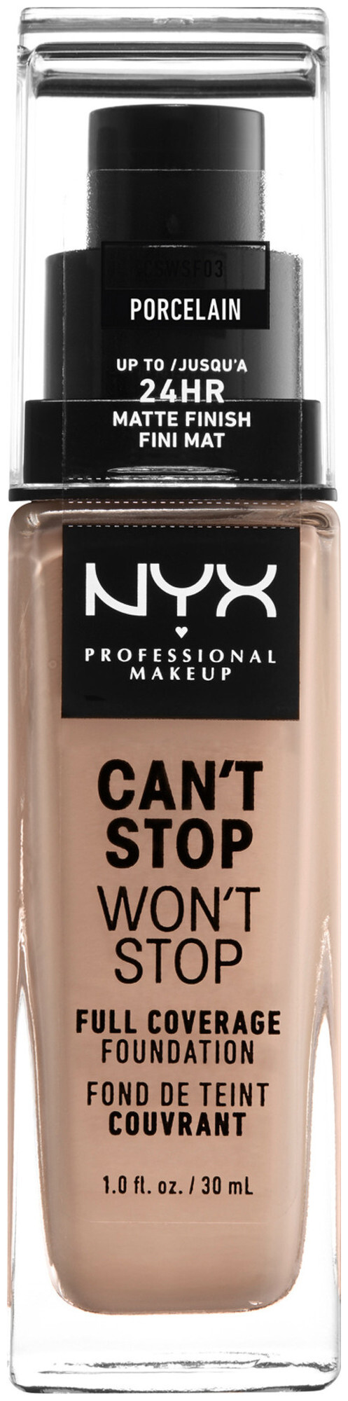 Image of NYX Professional Makeup Can't Stop Won't Stop Foundation, Porcelain