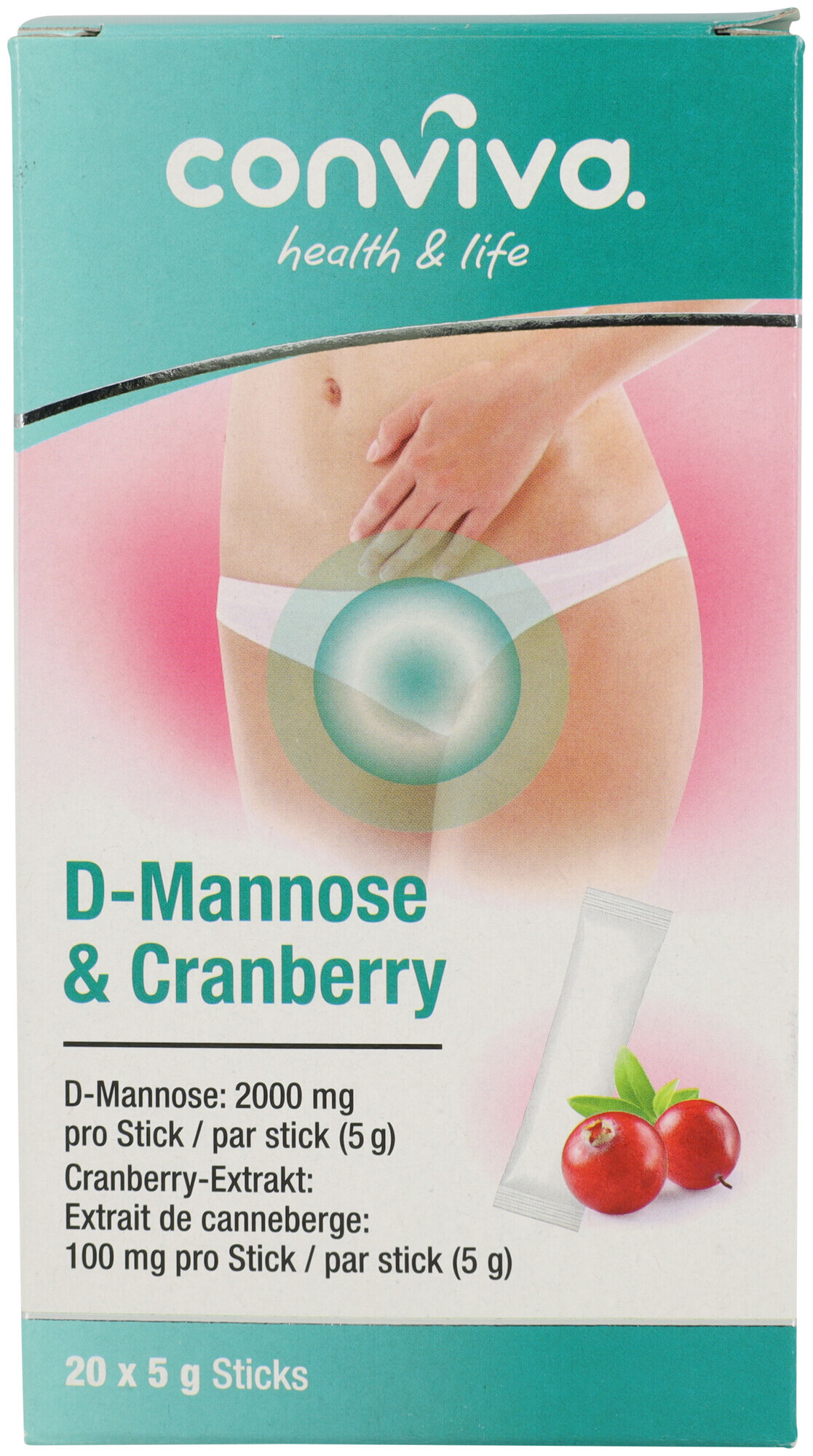Image of conviva D-Mannose & Cranberry 20 Sticks