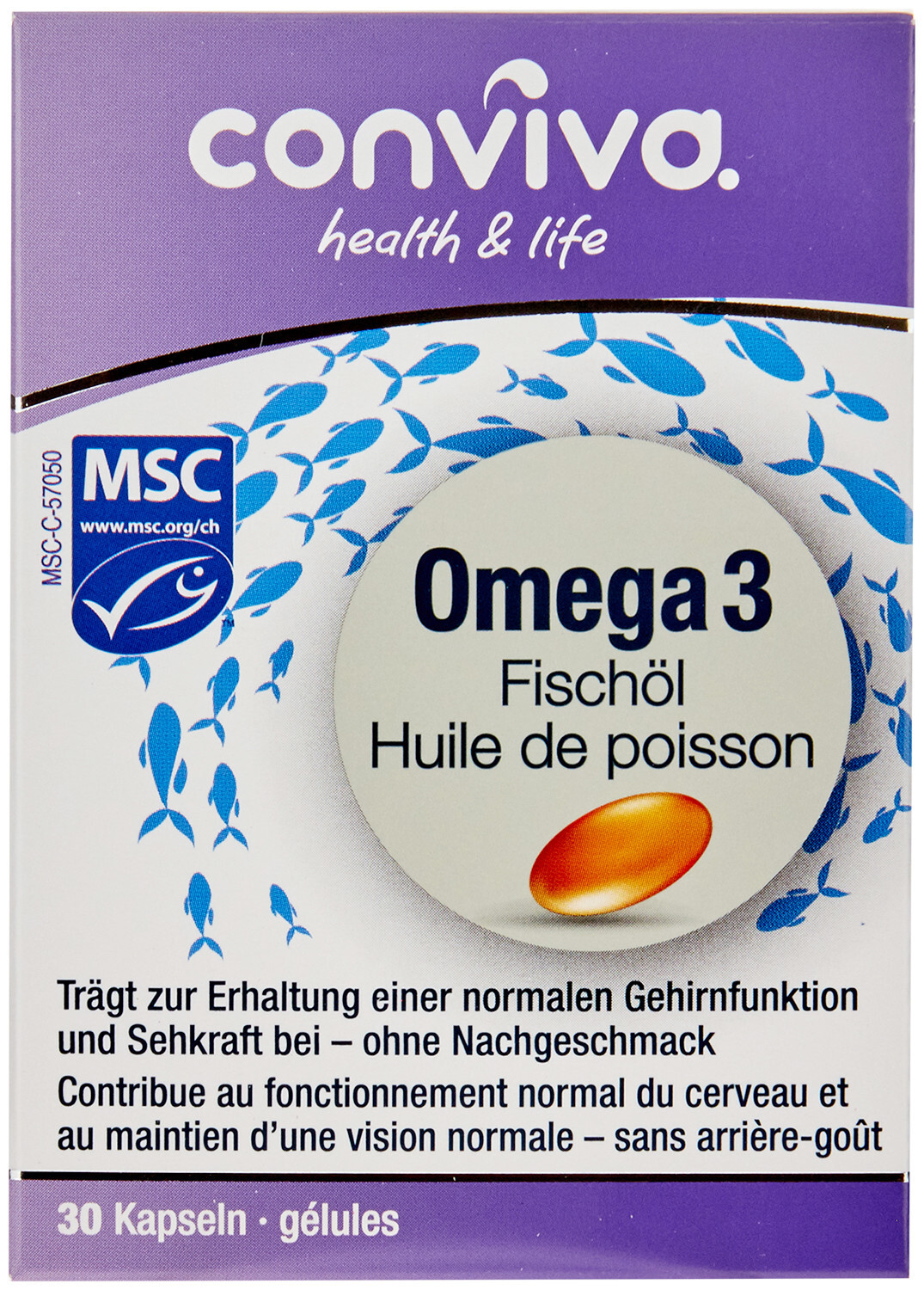 Image of conviva Omega3 Fischöl Kapseln 30 Stück