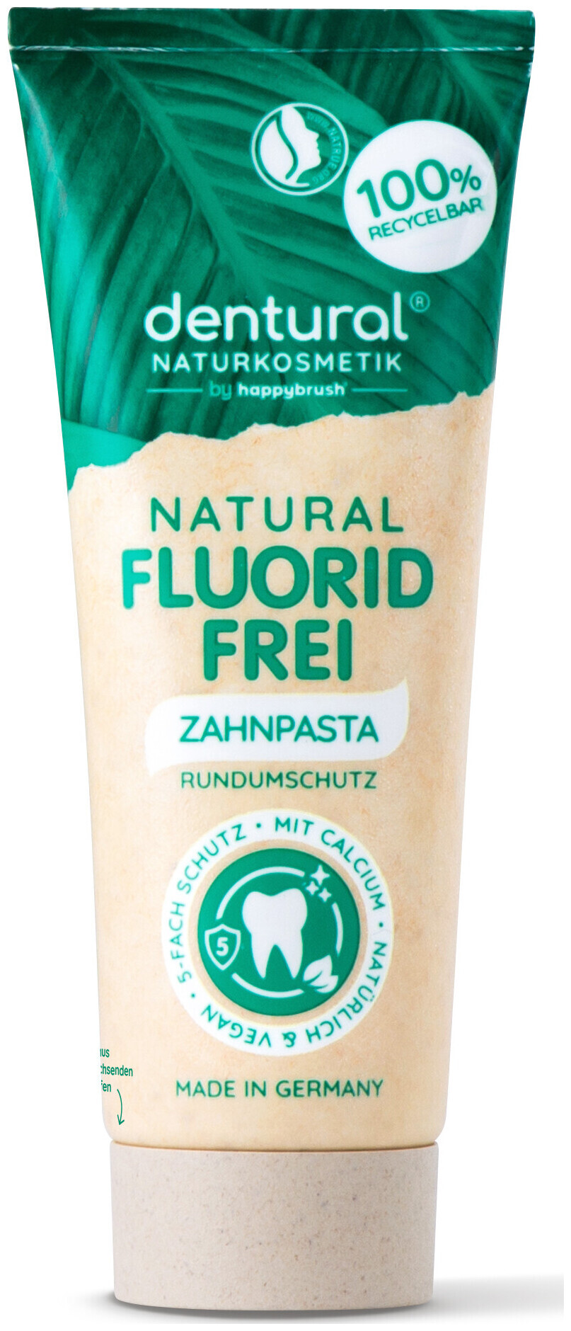 Image of happybrush Dentural Fluoridfrei Zahnpasta Naturkosmetik