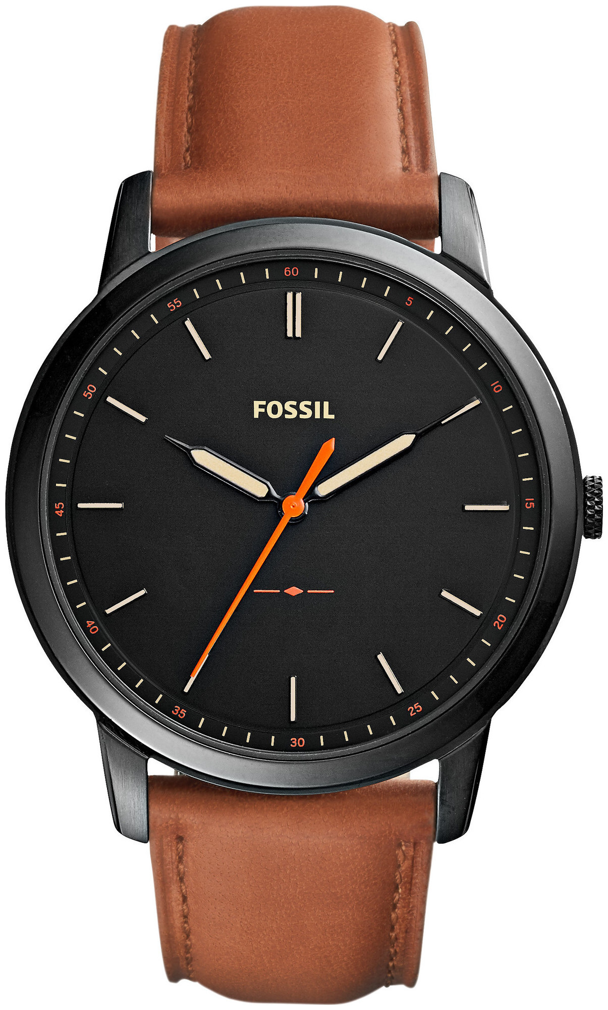 Fossil Herrenuhr The Minimalist Slim Leder Braun