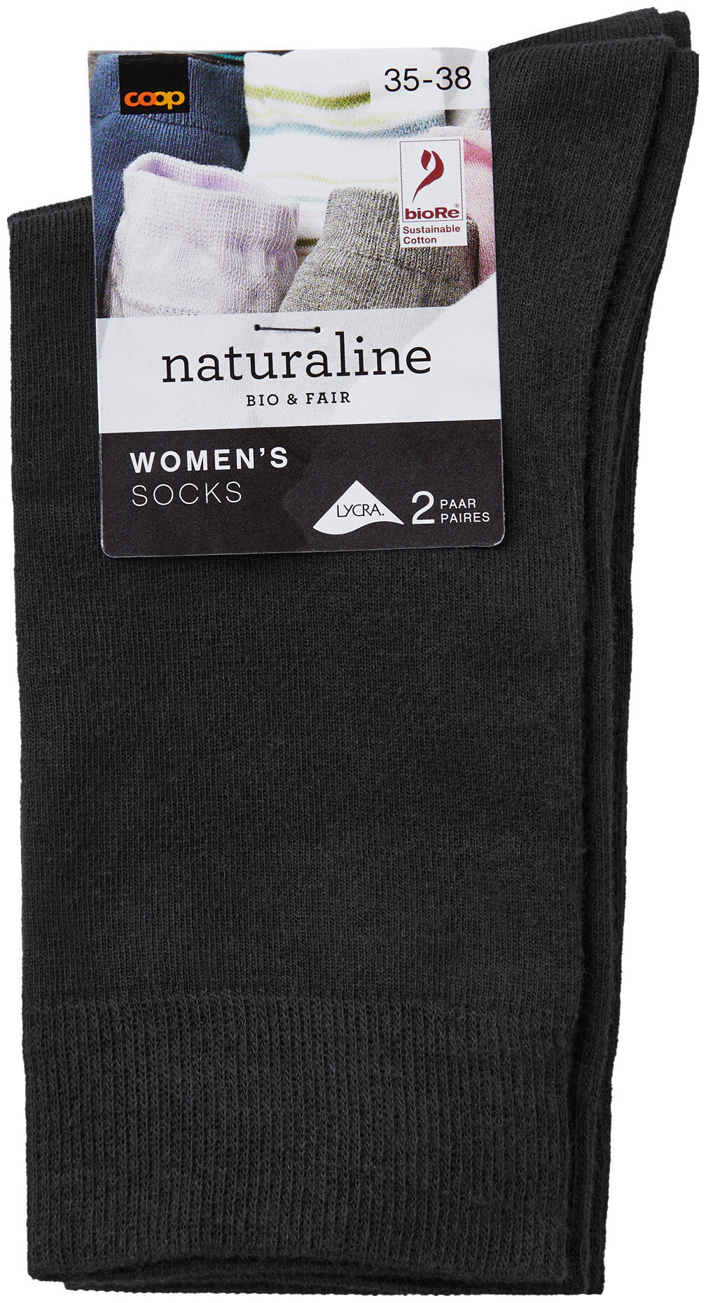 Naturaline Textil Naturaline Damen Socken Glatt Duo Schwarz 35 - 38