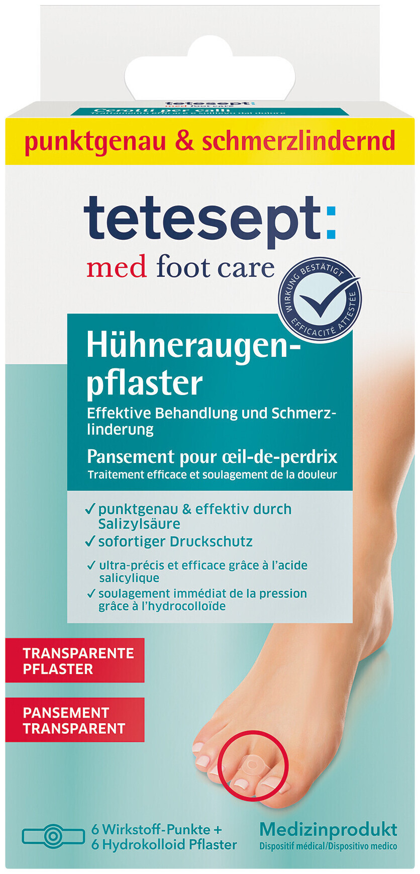 Image of tetesept med foot care Hühneraugenpflaster 6 Stk.