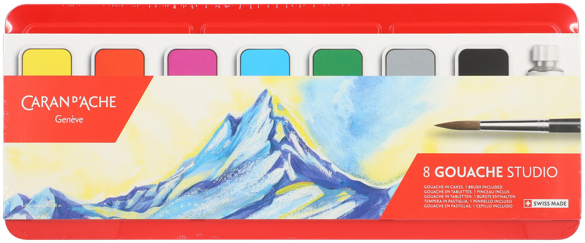 Image of Caran d'Ache Gouache Tabletten Assort. 8 Farben