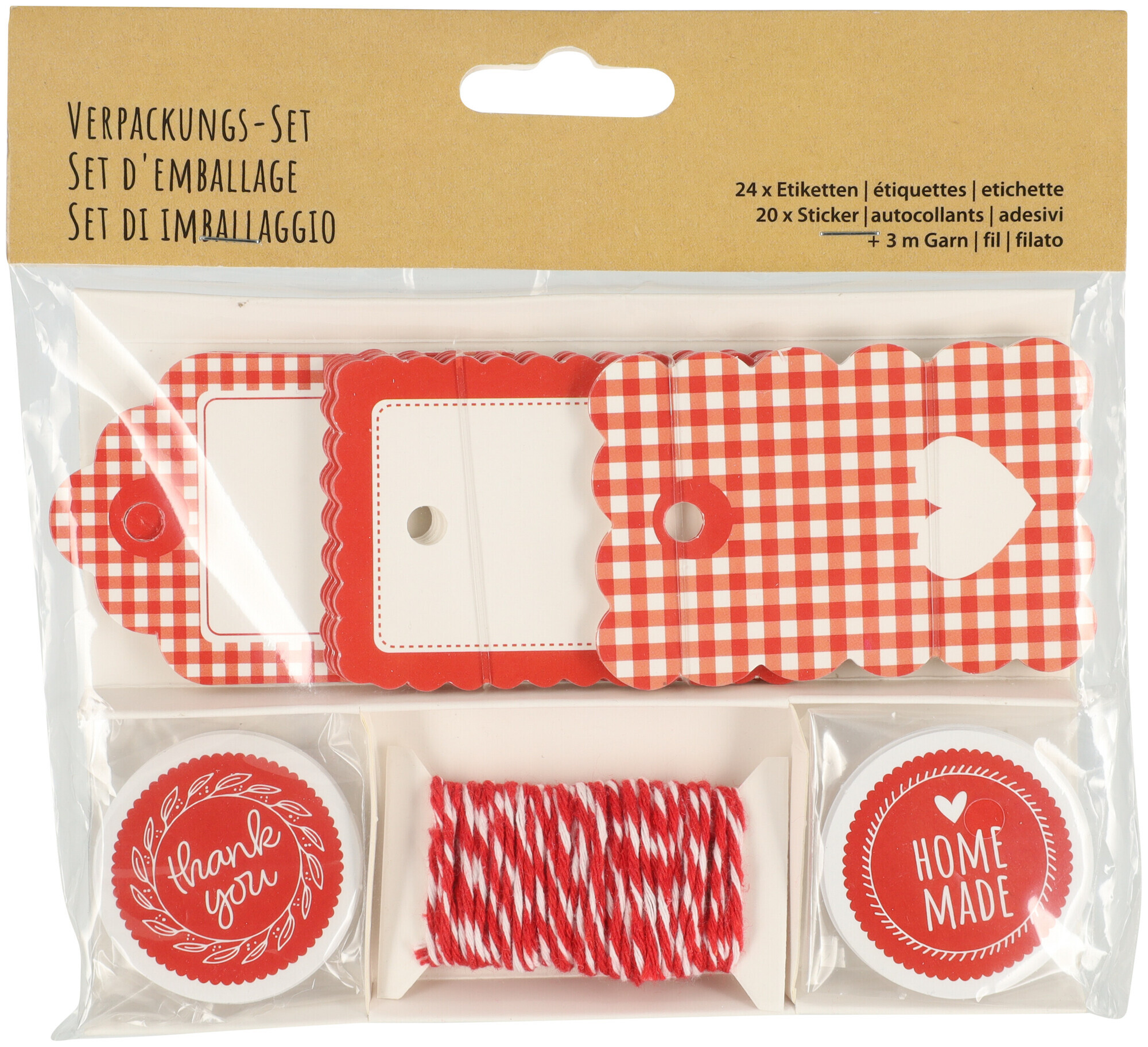 Image of Etiketten-Anhänger Set 45-teilig rot