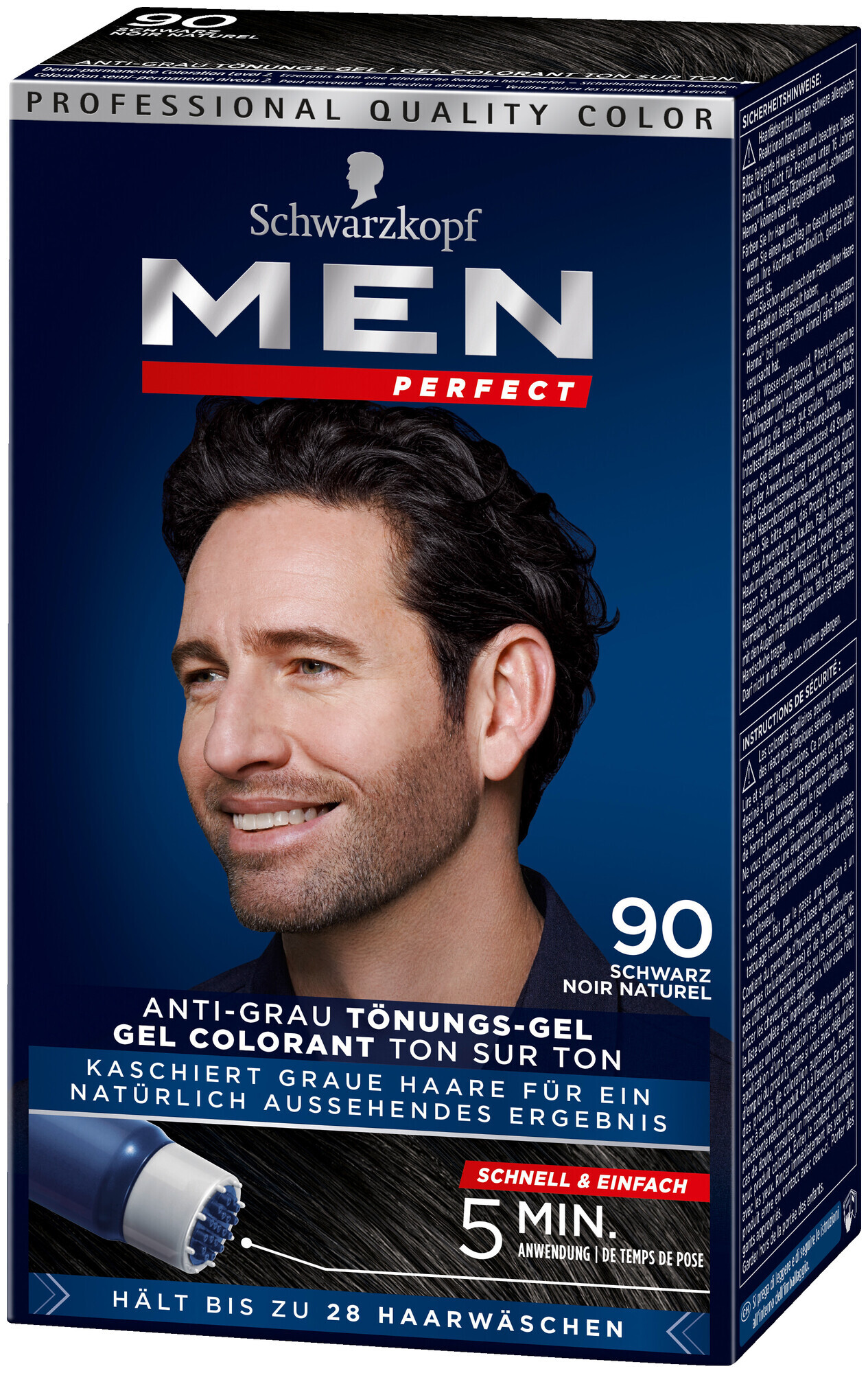 Schwarzkopf Men Perfect Anti-Grau Tönungs-Gel 90 Schwarz 80 ml