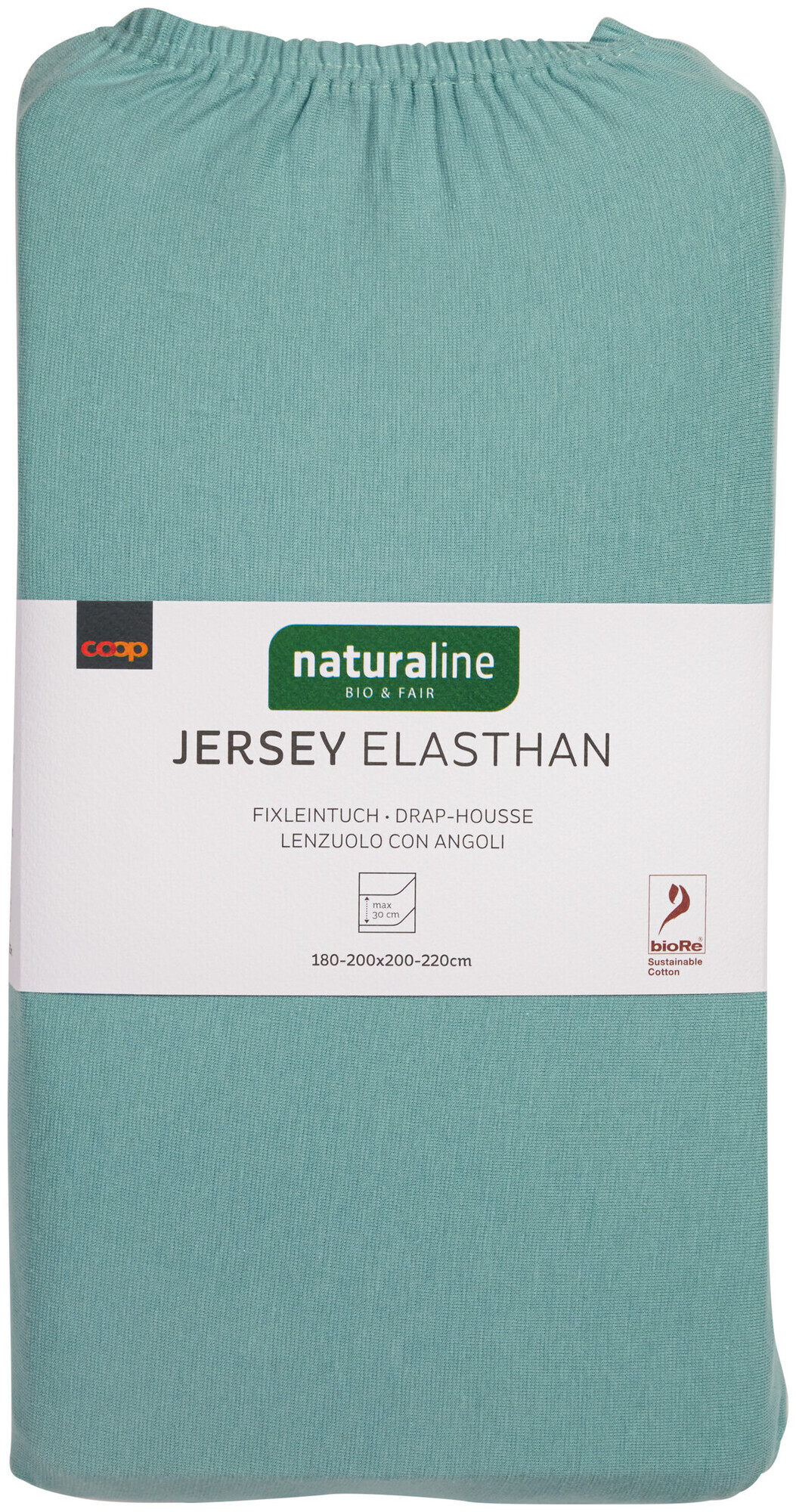 Image of Naturaline Textil Bio Fixl. Jersey EA 180x200 aqua