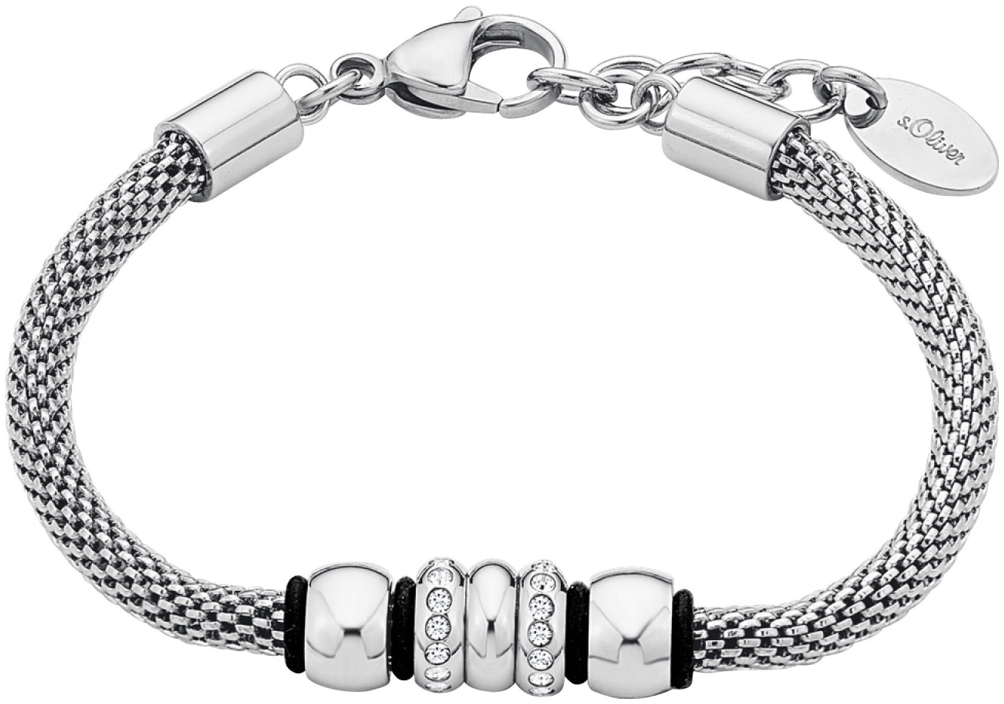 Image of s.Oliver Armband Edelstahl Schwarz 80 x 210 mm