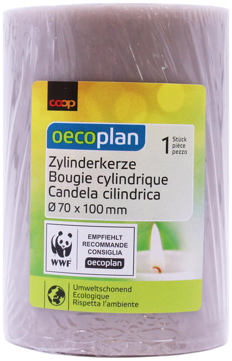 Image of Oecoplan Zylinderkerze 70x100mm grau