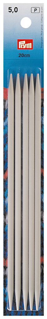 Image of Prym Strumpfstricknadeln, grau 5.00 mm, 20 cm, Karte 5 Stk., Aluminium