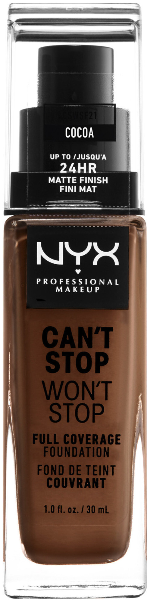 Image of NYX Professional Makeup Can't Stop Won't Stop Foundation, Cocoa