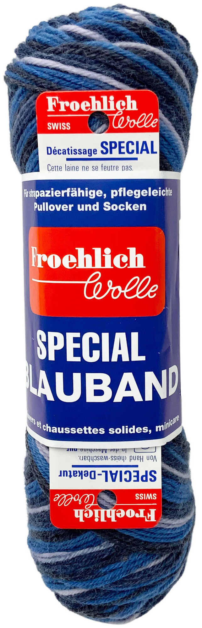 Image of Froehlich Blauband Ticino 7477 Sockenwolle stahlblau mix 50g