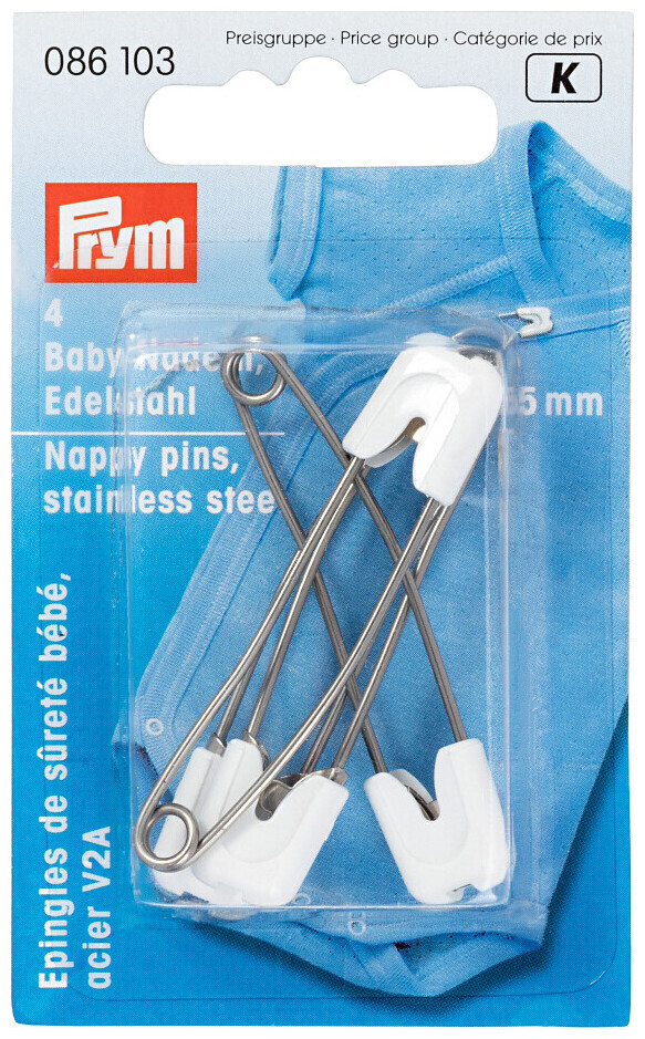 Image of Prym Baby-Sicherheitsnadeln weiss 55 mm 4 Stk.