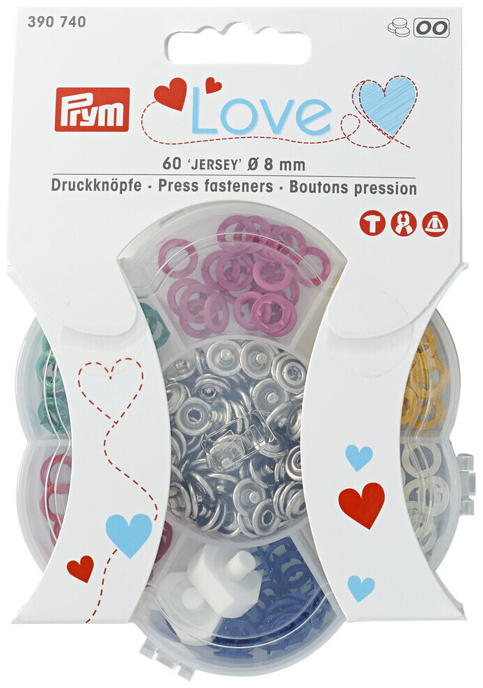 Image of Prym Love Druckknopf Jersey bunt 8 mm Dose 60 Stk.