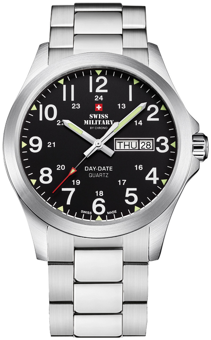 Image of Swiss Military by Chrono Herren-Armbanduhr Analog Quarzwerk mit Edelstahlarmband Smp36040.25