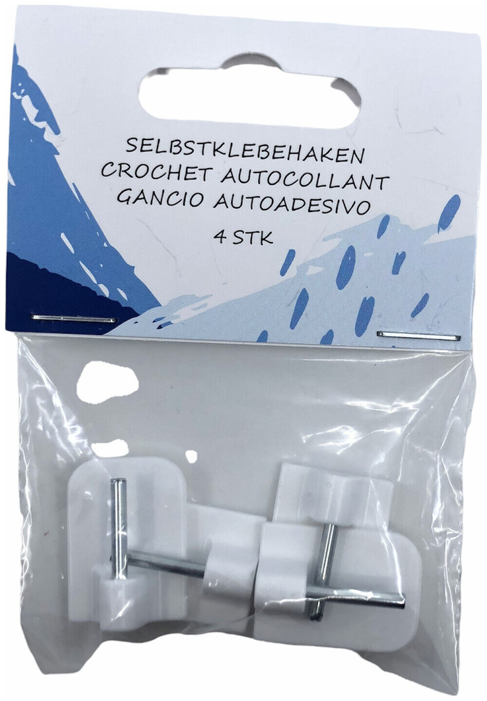 Image of Selbstklebehaken mit Metallstift weiss 4 Stk.