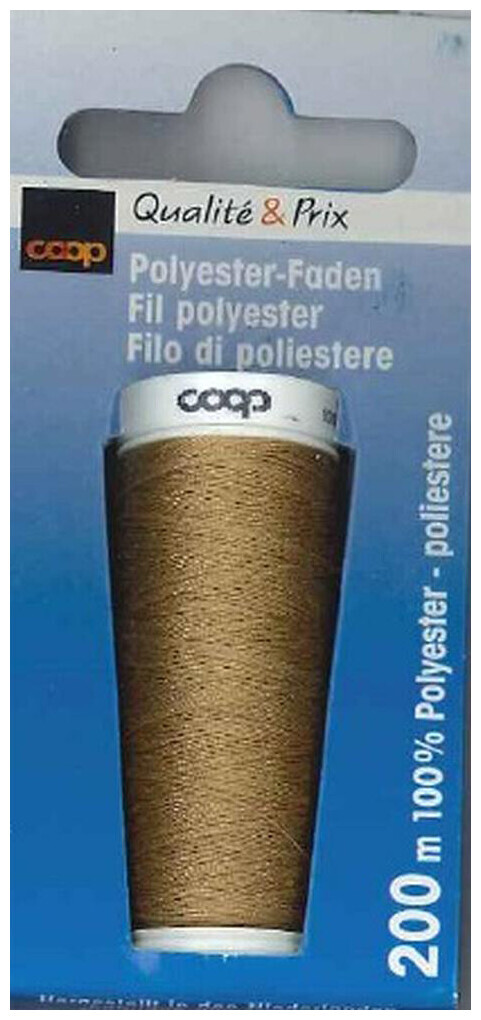 Image of Coop Polyester Faden 200 Meter braun 1432