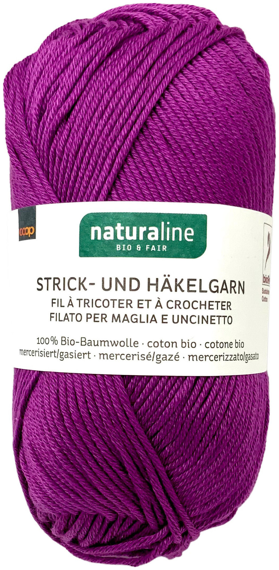 Naturaline Textil Coop Bio Naturaline 307 Fil à tricoter 100% Coton merc. violet 50g