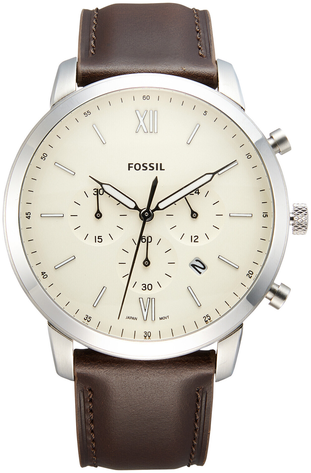 Fossil Herrenuhr Neutra Chronograph Leder Braun