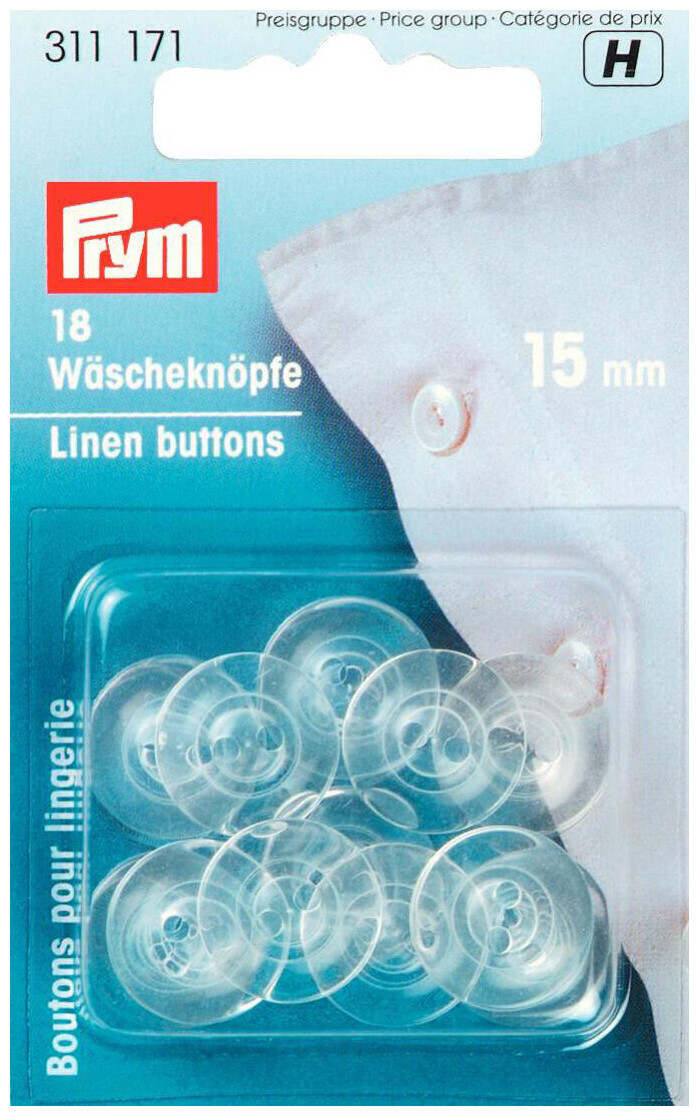 Image of Prym Wäscheknopf transparent 15 mm 18 Stk.