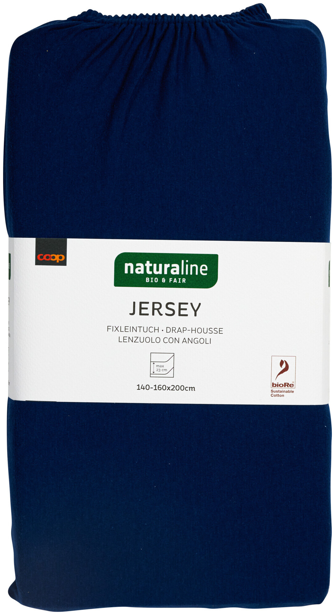 Image of Naturaline Textil Bio Fixl. Jersey 160x200 navy