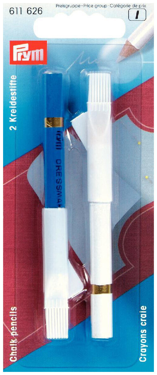 Image of Prym Kreidestifte + Bürste weiss/blau 2 Stk.