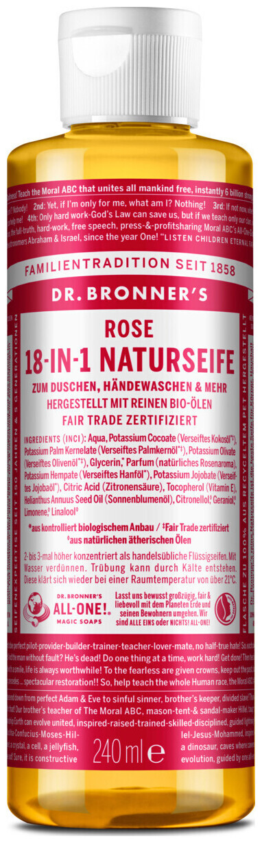 Image of Dr. Bronner's BIO Naturseife Rose 240ml