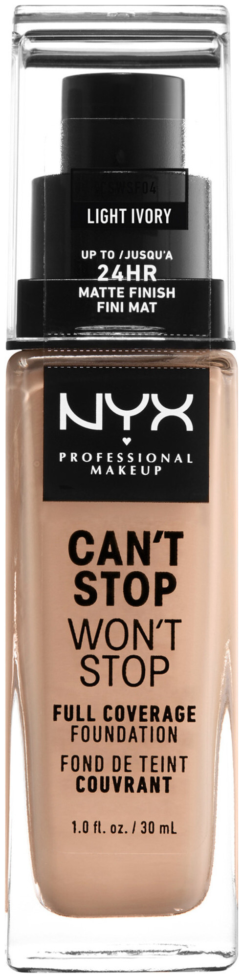 Image of NYX Professional Makeup Can't Stop Won't Stop Foundation, Light Ivory