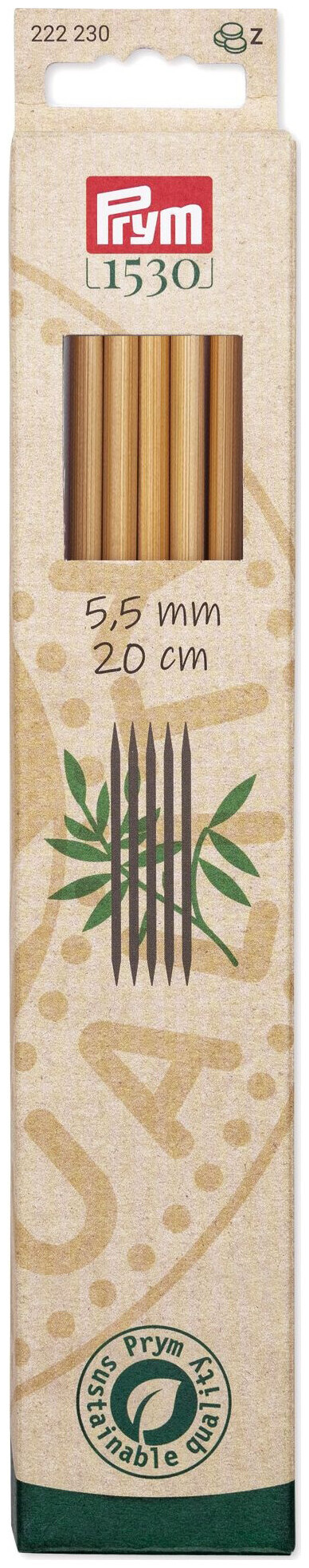 Image of Prym 1530 Strumpfstricknadeln 5.50 mm, 20 cm, Bambus