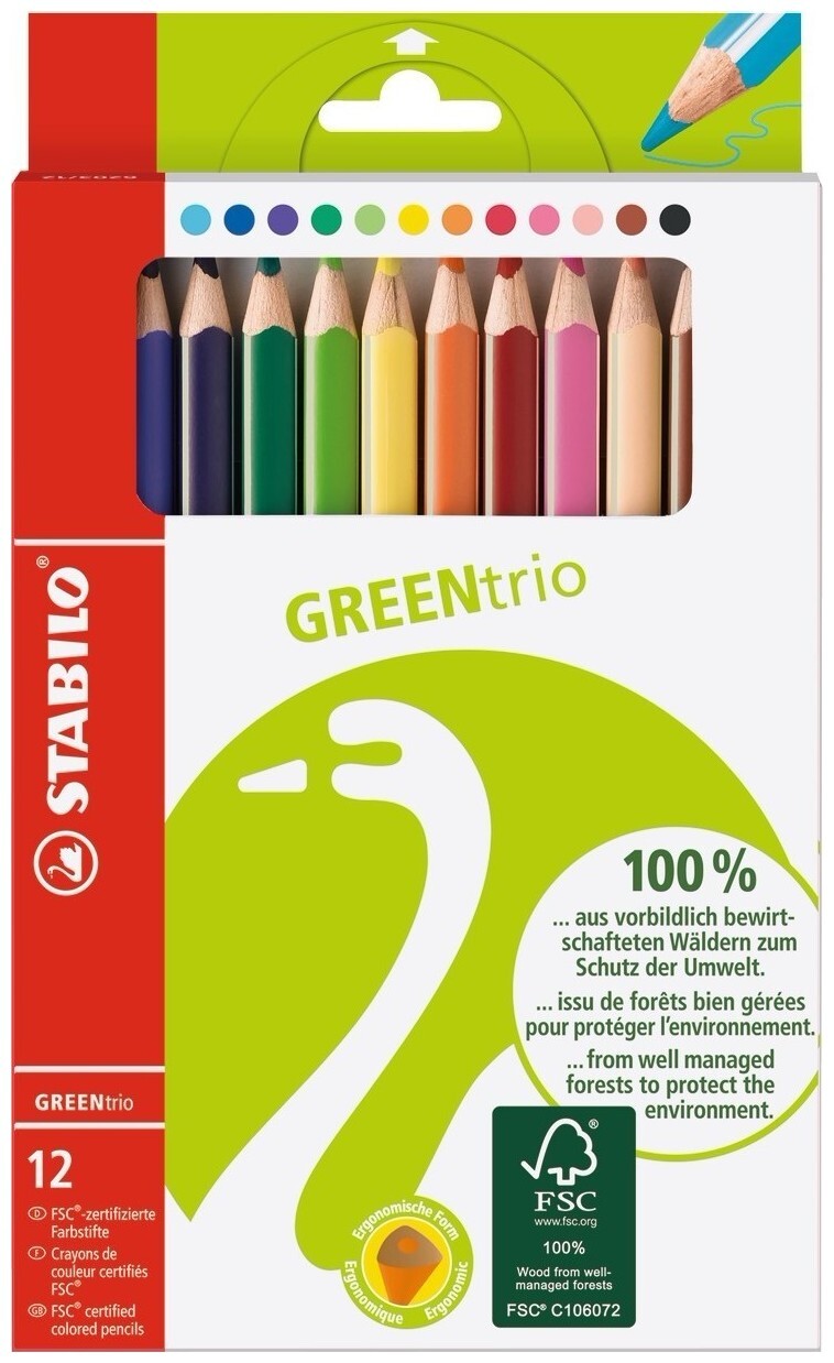 Image of Stabilo Malstift GREENtrio 12er Etui