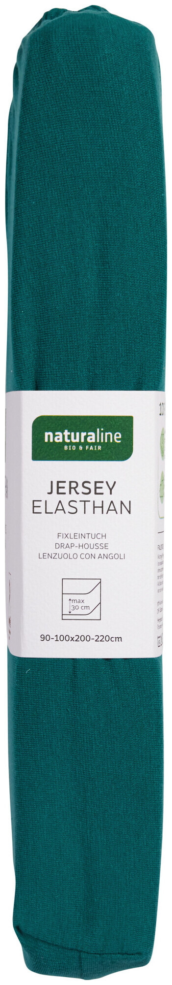 Image of Naturaline Textil Bio Fixl. Jersey EA 90x200 petrol